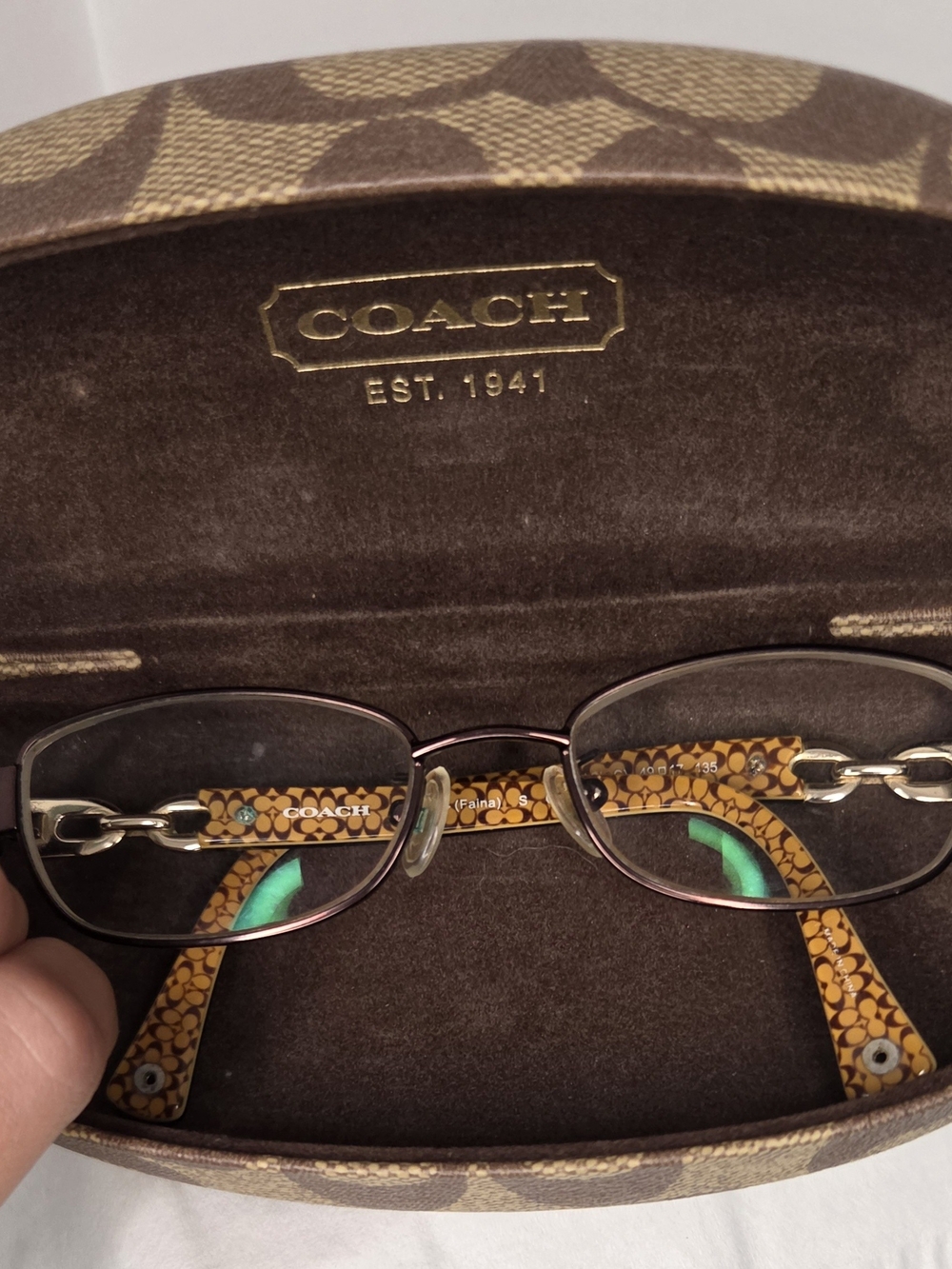 Coach Women’s Brown Signature Pattern Reading Glasses